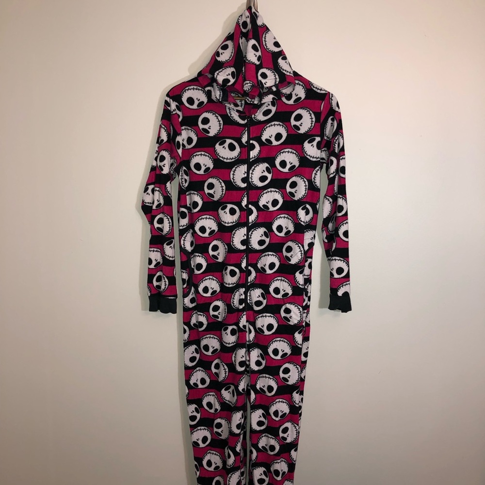Disney Tim Burton The Nightmare Before Christmas One Piece Pajama MEDIUM Fleece